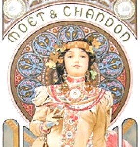 アルフォンス・ミュシャの絵画作品　タイトルは、モエエシャンドン　インペリアル　Moët & Chandon Impérial